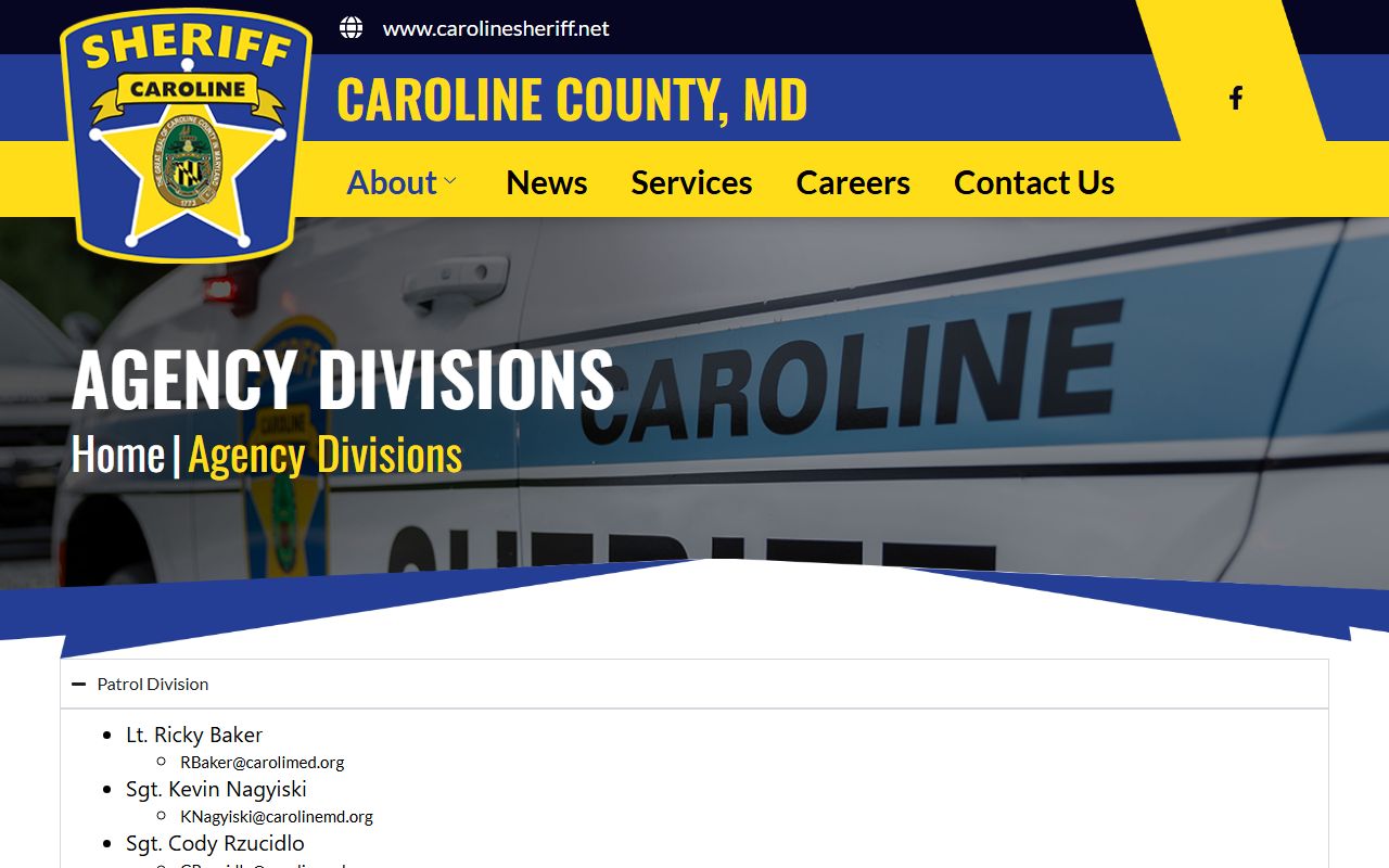 Caroline County arrest records sheriff agency divisions