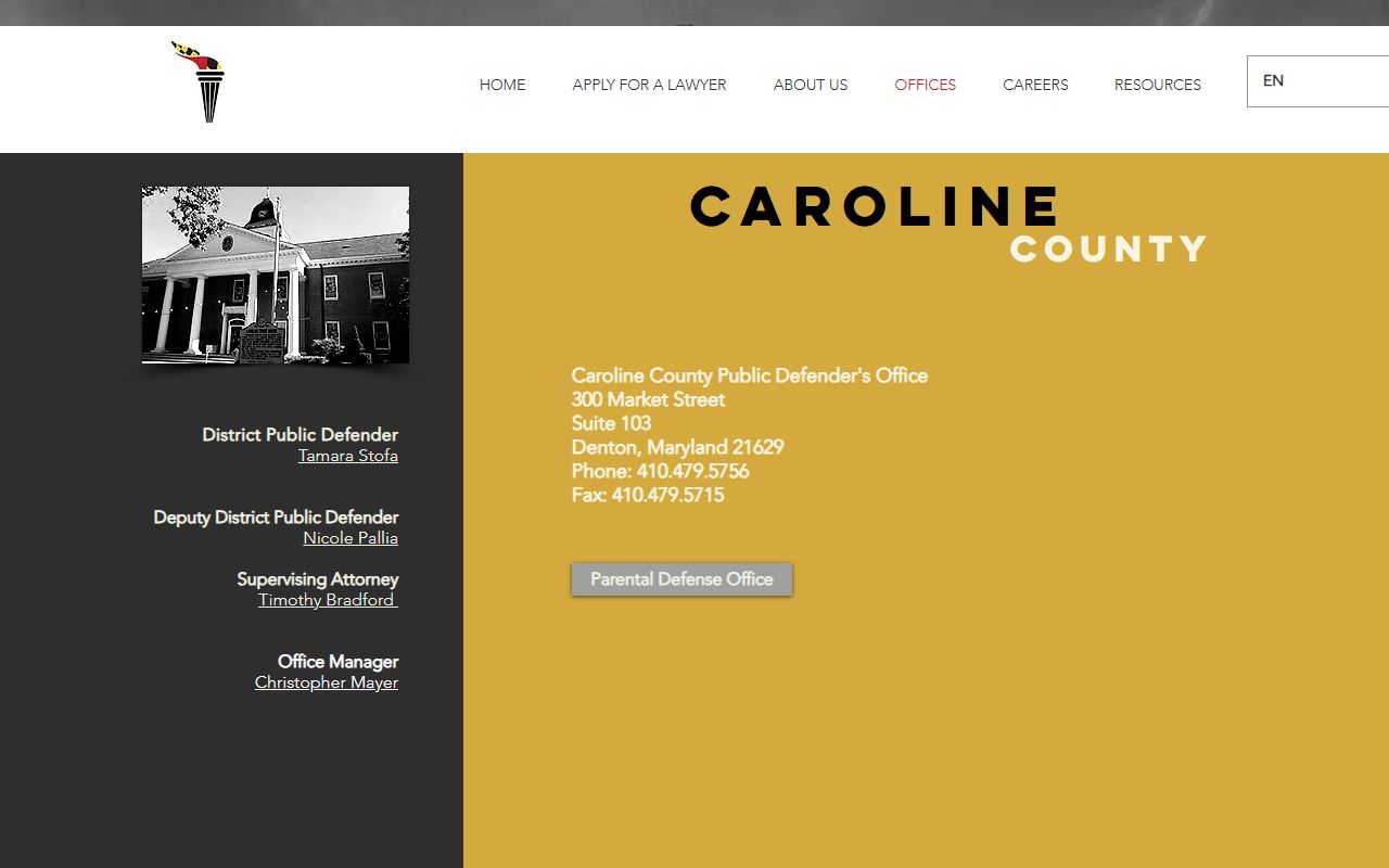 Caroline County criminal court records public defender source