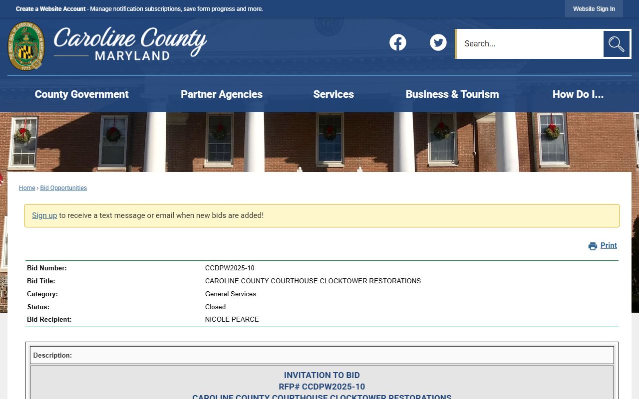 Caroline County court records courthouse clocktower restoration