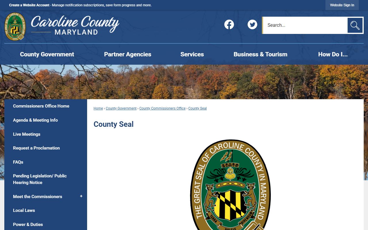 Caroline County court records county seal history