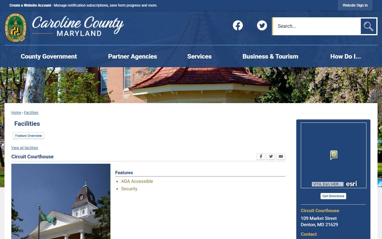 Caroline County court records Circuit Courthouse facility