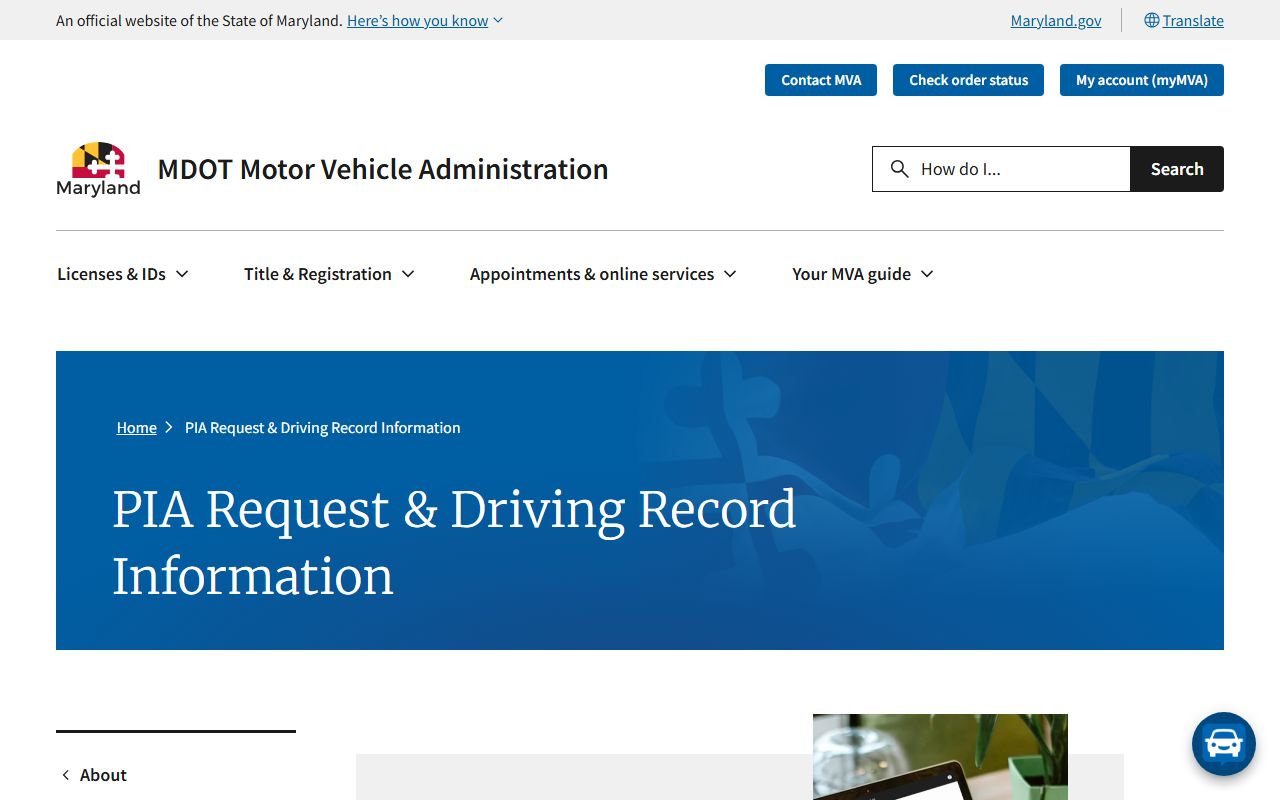 Caroline County traffic court records MVA driver record information